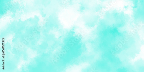 Abstract light blue watercolor cloudiness, mist, or smog background. light blue sky with white background and blurred pattern. Vivid textured aquarelle painted art design background.	
