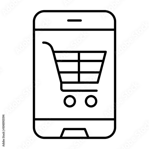 Online Store Vector Line Icon Design