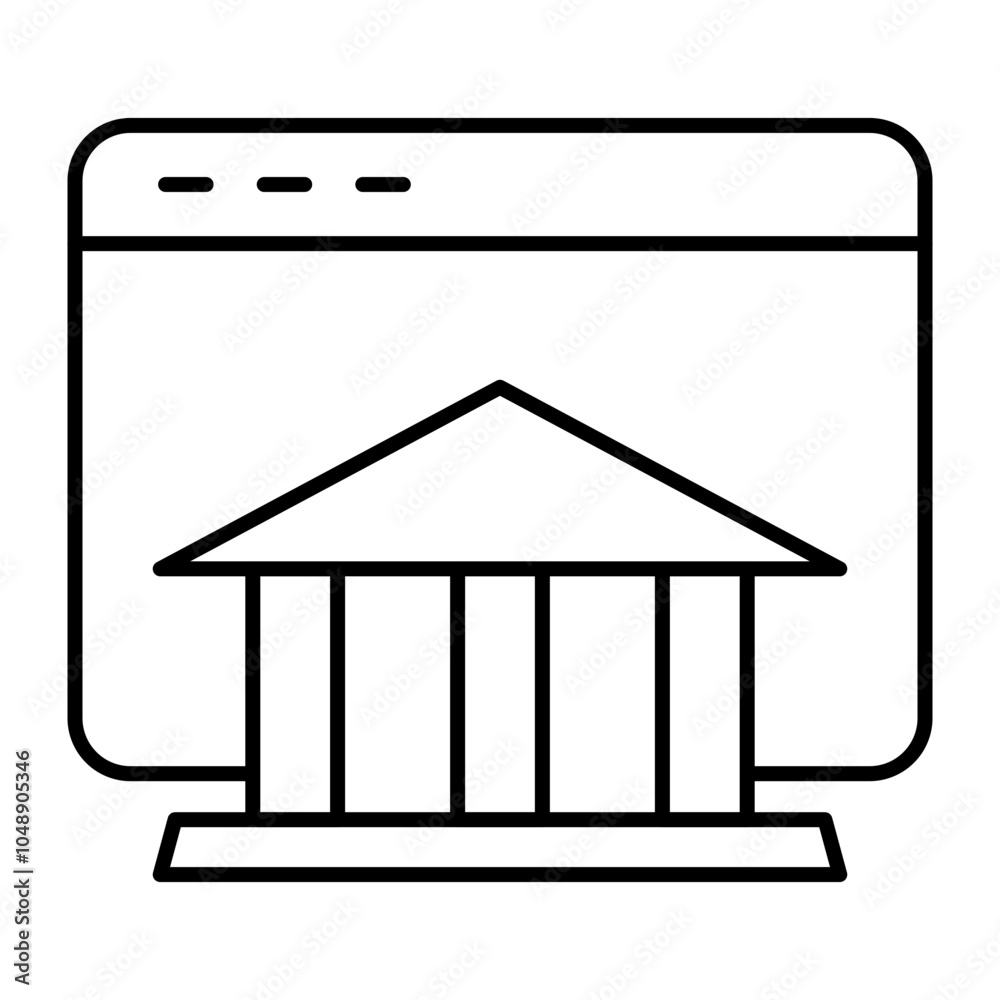 Digital Banking Vector Line Icon Design Digital Banking Vector Line Icon Design