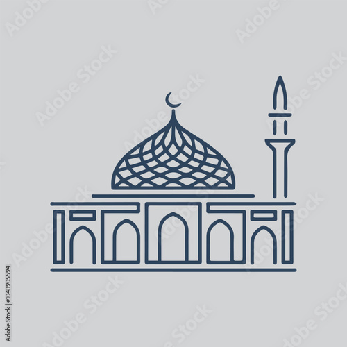 Blue Mosque with Fancy Outline


