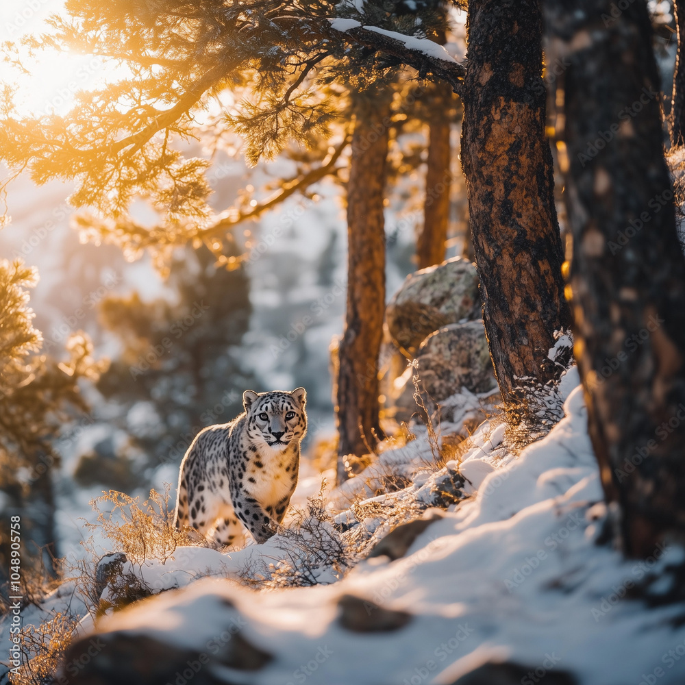 Snow leopard in nature Snow leopard in nature