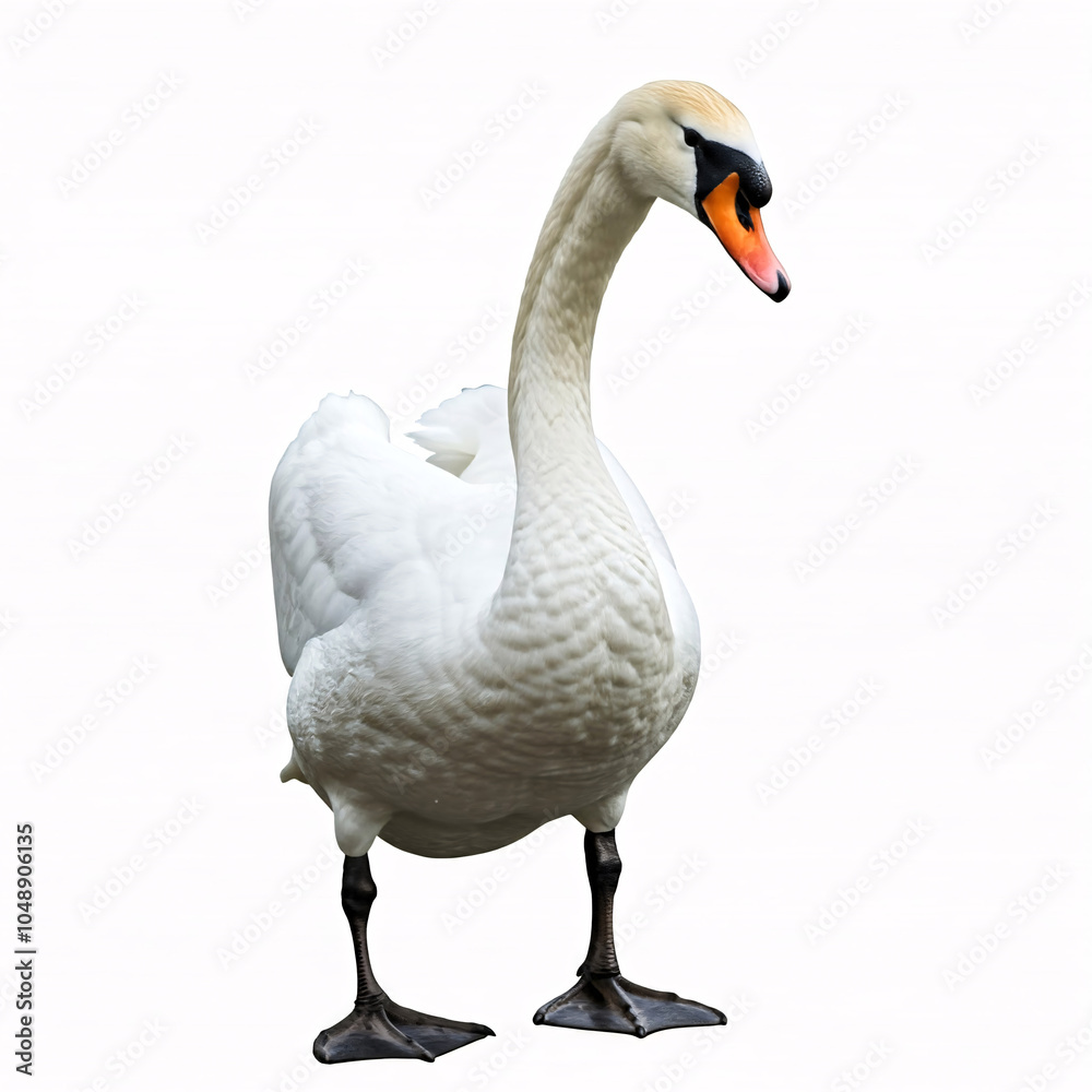 white swan bird isolated on white background white swan bird isolated on white background