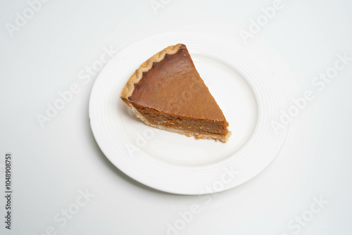 A slice of pumpkin pie