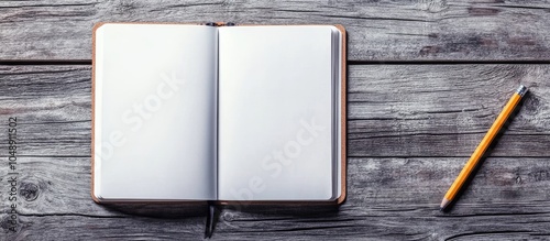 Top view of a blank open no...