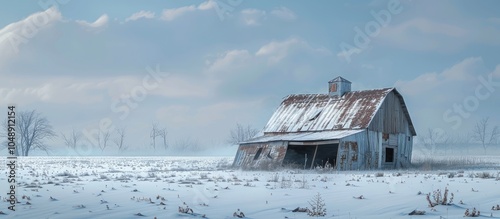 an old deserted barn in a s...