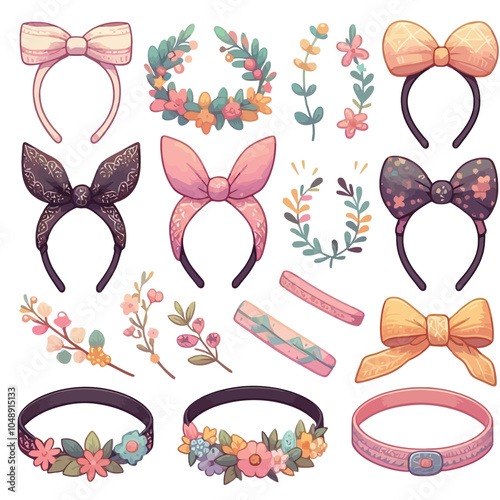 Headbands set vector illustration
