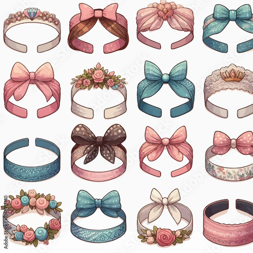 Headbands set vector illustration