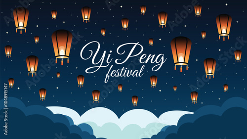 Quadro su tela Yi Peng festival vector illustration