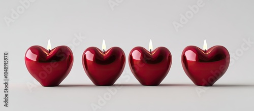Red heart candle holder set...