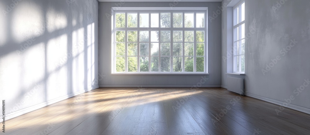 Fototapeta premium Vacant Unfurnished Apartment Interior. with copy space image. Place for adding text or design