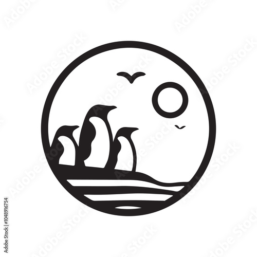 Creative Penguin Logo Concept for Adventure and Exploration photo