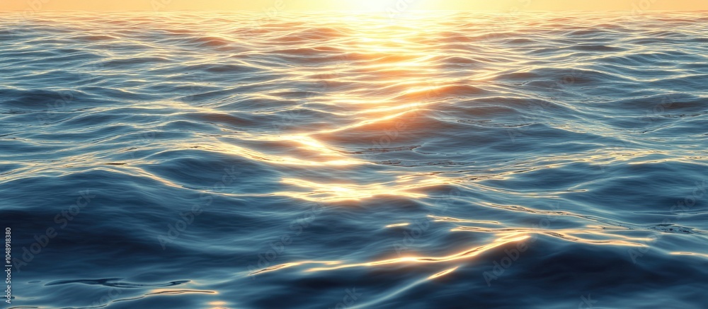 Obraz premium Smooth silky water at sunset over the ocean with copy space
