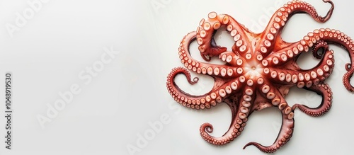 Boiled octopus set against ...