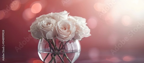 White roses in a glass vase...