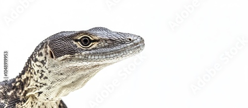 Timor Monitor Lizard Varanus timorensis against a white background. with copy space image. Place for adding text or design photo