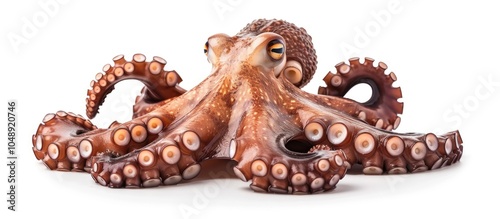 Boiled octopus set against ...