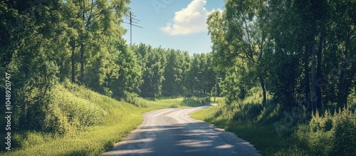 Narrow country road alongsi...