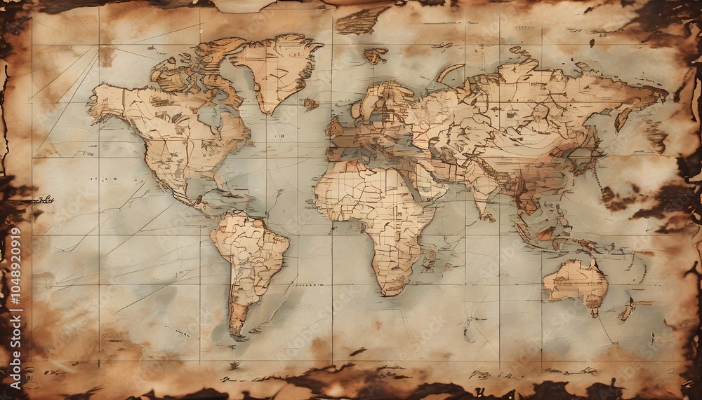 Naklejka premium paper for old maps with aged texture for travel and history themes