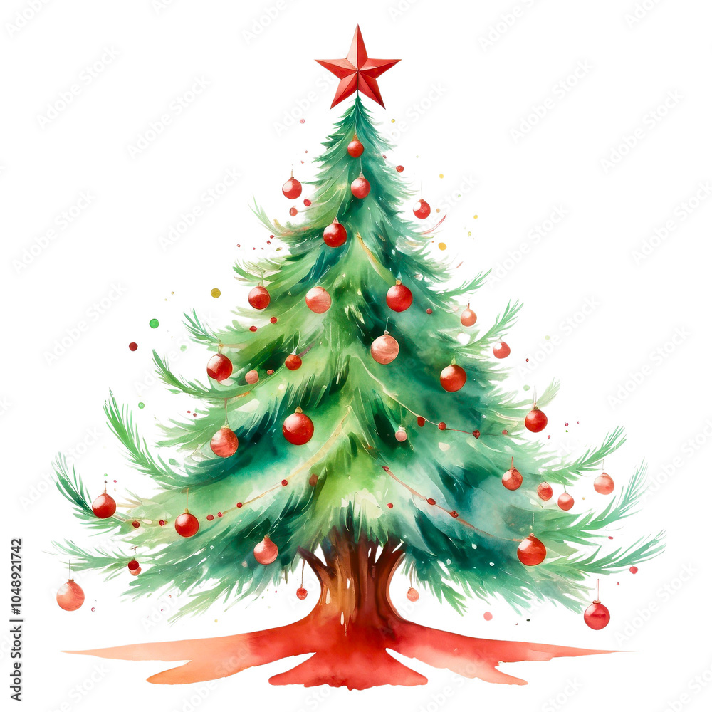 Fototapeta premium Christmas tree and decorations in a festive holiday setting