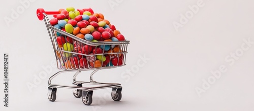 Shopping cart loaded with c...