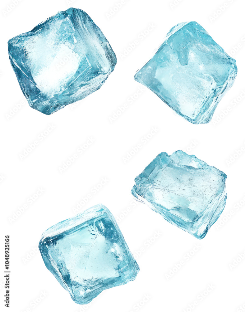 PNG Four flying ice cubes crystal blue accessories. PNG Four flying ice cubes crystal blue accessories.