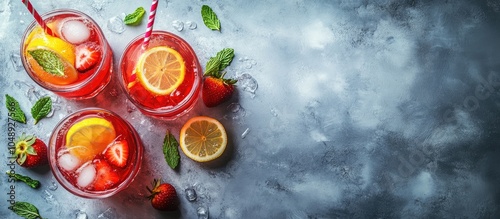 Fresh strawberry lemonade s...