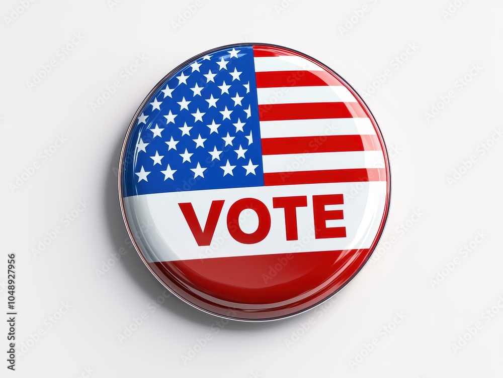 American flag-themed badge with bold American flag-themed badge with bold