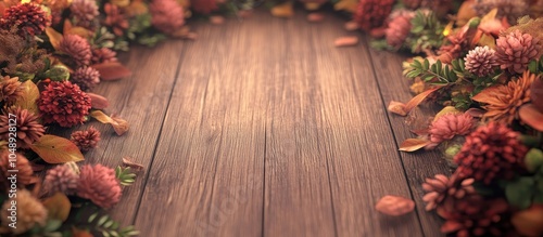 Copy space Autumn flowers a...