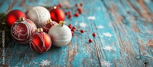 Christmas ornaments on a we...
