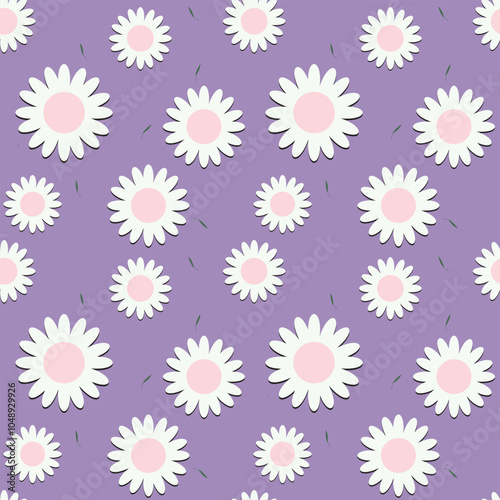 chamomile flower seamless pattern can be used for fabric textile wallpaper print or wrapped paper, tossed repeat