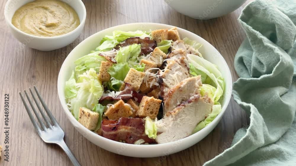 A bowl of Caesar salad A bowl of Caesar salad