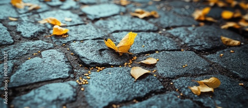 Tree seeds on a damp granit...
