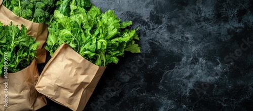 Organic green vegetables in...