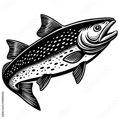 atlantic salmon on white