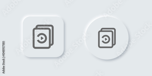 Episode line icon in neomorphic design style. Series signs vector illustration.