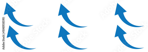 Curved arrow icon vector set. Collection of colorful right direction arrows symbol design eps 10 