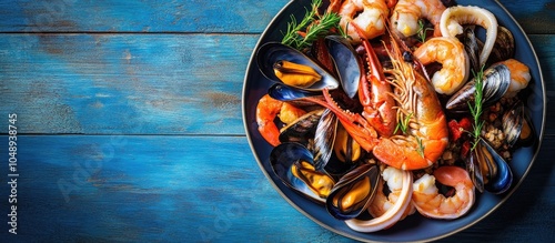 A plate filled with seafood...