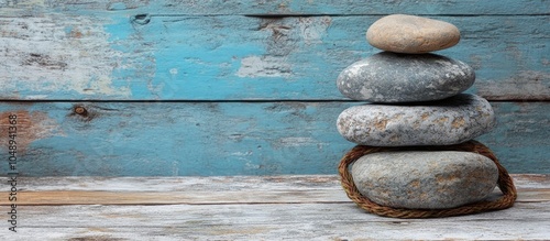 gray cairn zen stones on a ...