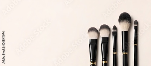 Makeup brush set featuring ...