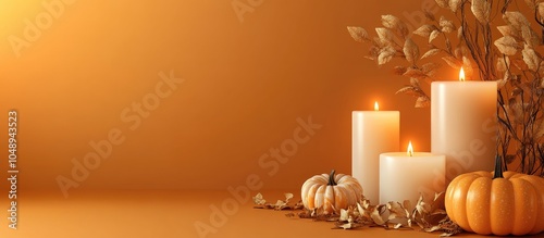 Burning candles alongside p...