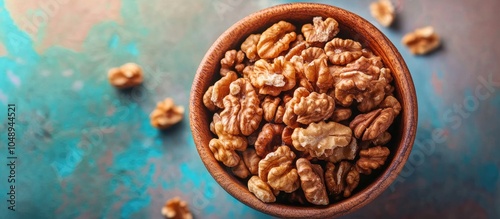 Walnut kernel halves in a w...