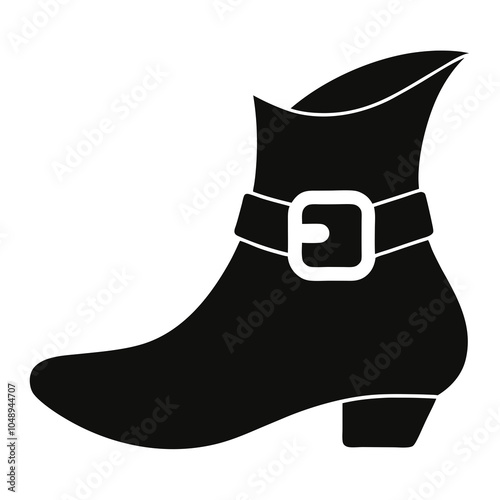 vector illustration of a watch's boot with buckle silhouette on white