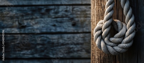 Close up of a white rope in...