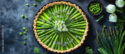 Green asparagus and sweet p...