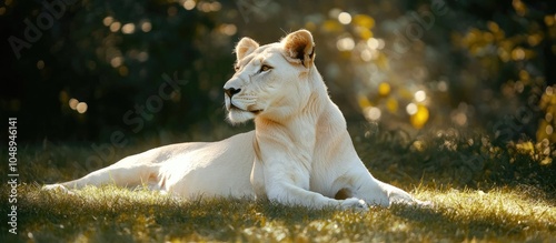 A white female lion or lion...
