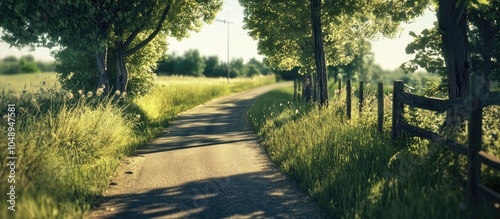 Narrow country road alongsi...
