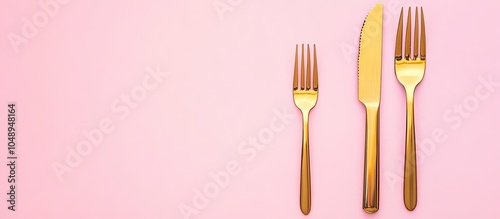 Top view of a golden knife ...