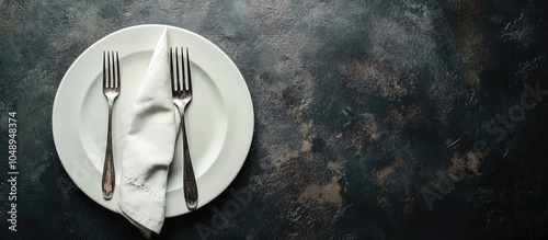 White craft plate cutlery a...