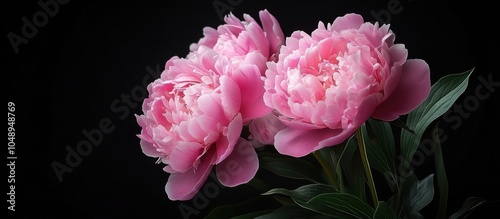 Closeup of pink peonies iso...