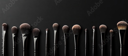 Makeup brush set featuring ...